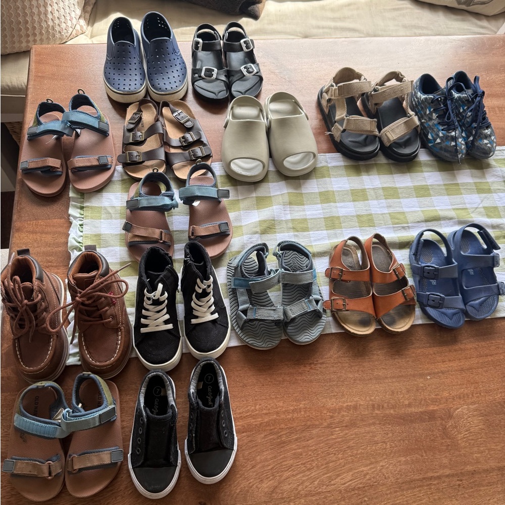 Lot Of 15 Pairs Of Boys Kids Shoes Size 7c-13c